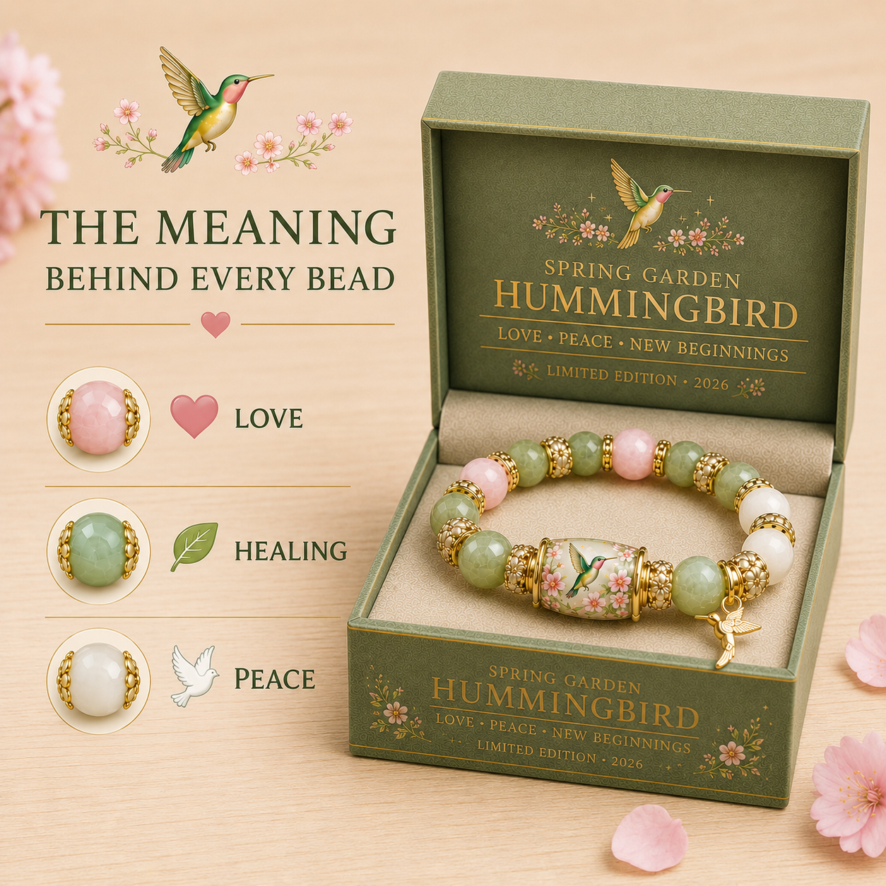 🌿 Love. Peace & Spring Blessings 💖 | 2026 Limited Edition Bracelet - Only 8 Left