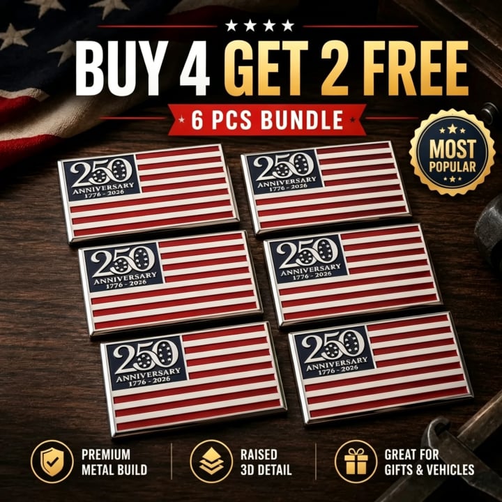 6pcs - ★250th Anniversary Metal Flag Emblem★