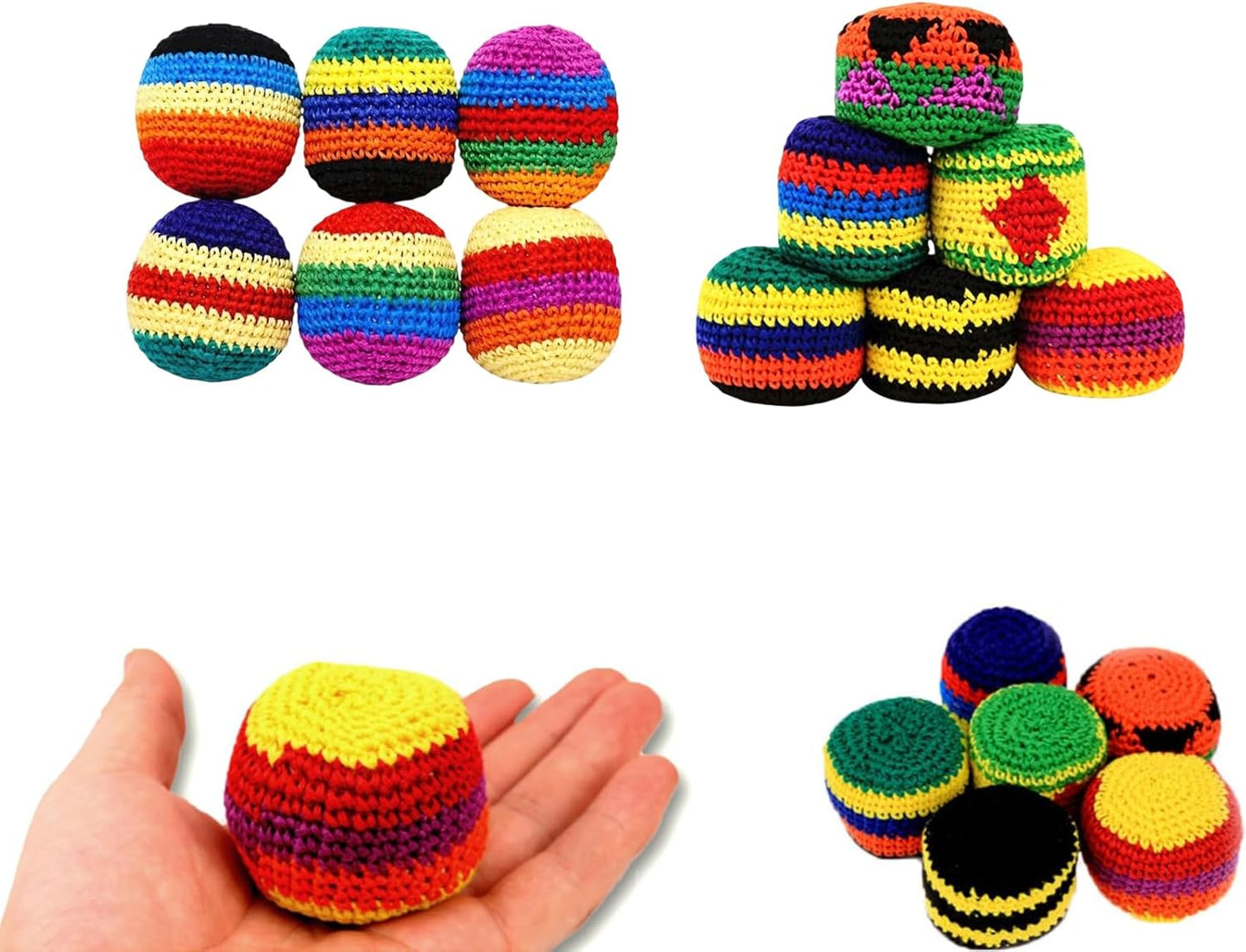 Hacky Balls. Handmade Knitted Footbag Sack 2026 Upgraded Assorted Foot Bag