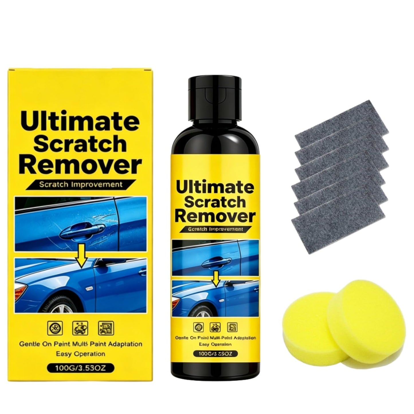 NanoPolix Scratch Remover – Eliminate All Car Scratches in 60 Seconds. Nano polix Scratch Remover. Quick Fix Removal Paste for Deep Scratches. All Paint Colors Polishing Kit. 100g/3.53oz (1 Set) : Automotive