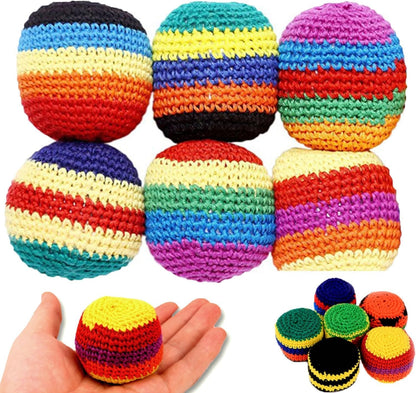 Hacky Balls. Handmade Knitted Footbag Sack 2026 Upgraded Assorted Foot Bag