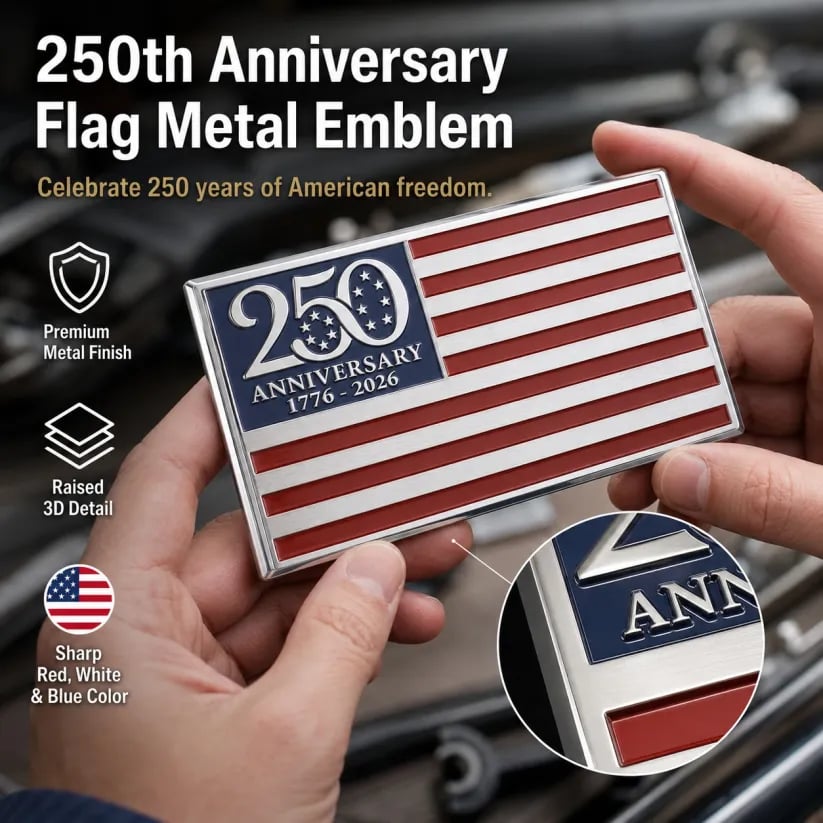 2pcs- ★250th Anniversary Metal Flag Emblem★