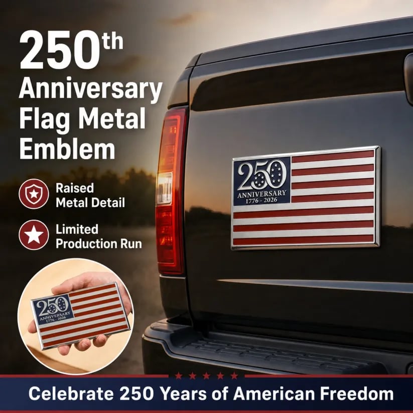 1pcs - ★250th Anniversary Metal Flag Emblem★