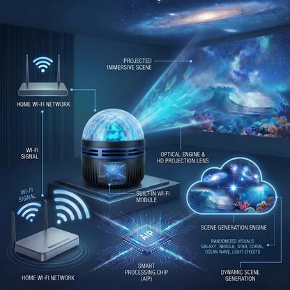 🇺🇸Official U.S. Store | Topacme® 360° Night Light Projector - Smart Holographic Star Projector🌌